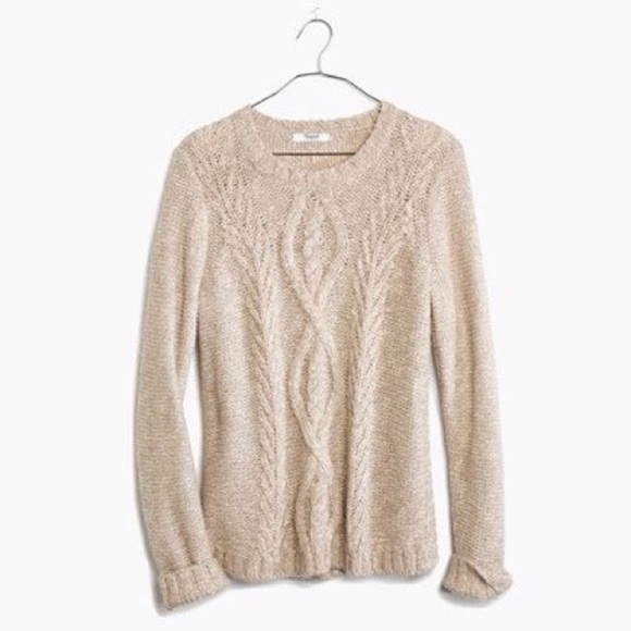 Madewell Sweaters - MADEWELL Marled Firelight Cable Knit Sweater S